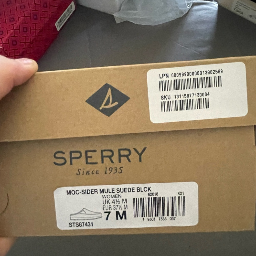Sperry Black Suede Moc-Sider Mule Shoes